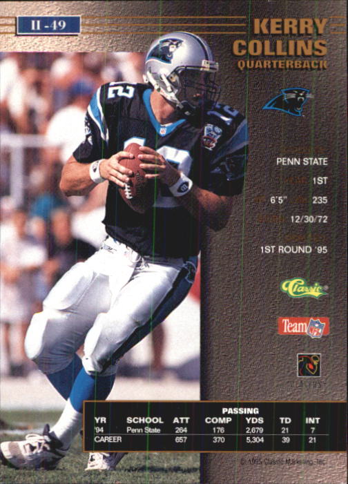 1995 Pro Line Series 2 #49 Kerry Collins back image