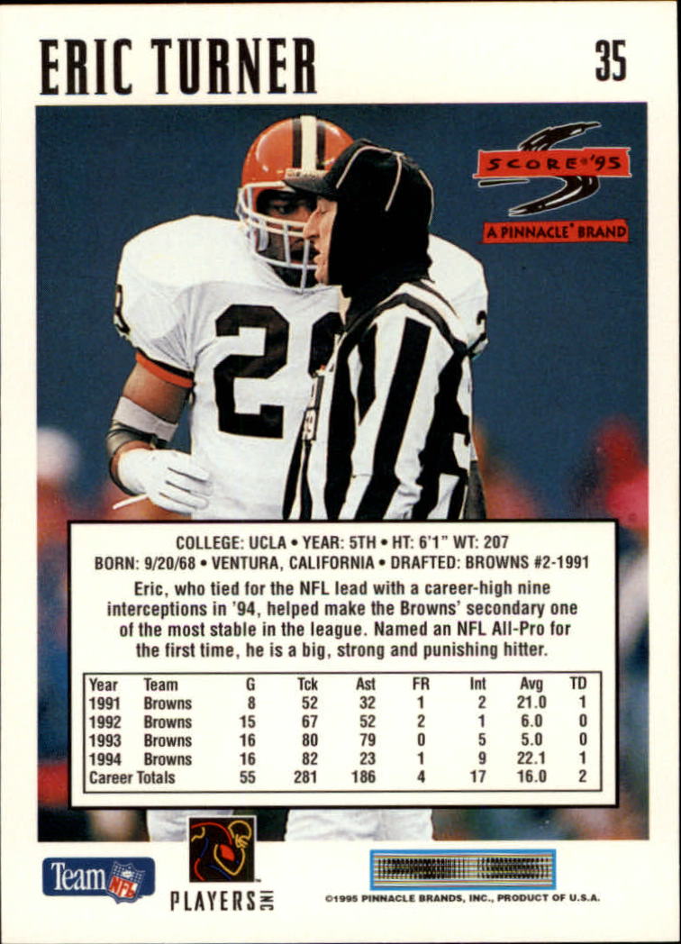 1993 STADIUM CLUB ERIC TURNER CLEVELAND BROWNS #435