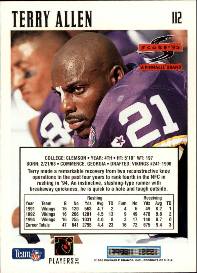 1995 Score Football Card #s 1-200 +Rookies (A1430) - You Pick - 15+ FREE SHIP - Picture 219 of 391