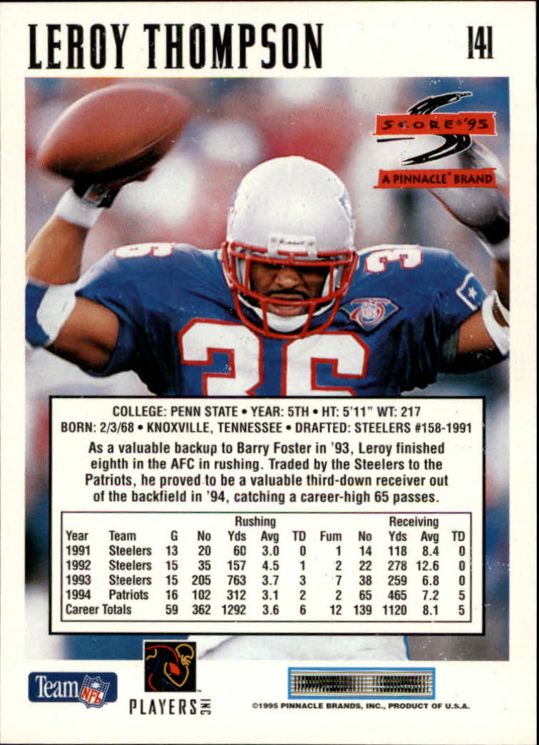 1995 Score Football Card #s 1-200 +Rookies (A1430) - You Pick - 15+ FREE SHIP - Picture 275 of 391