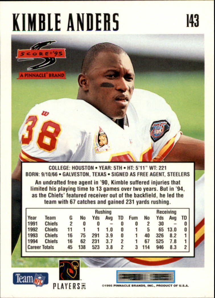 1995 Score Football Card #s 1-200 +Rookies (A1430) - You Pick - 15+ FREE SHIP - Picture 279 of 391