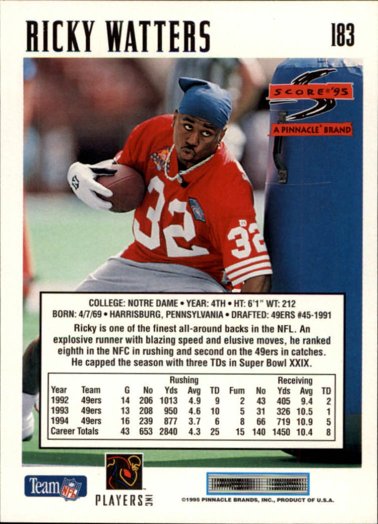 1995 Score Football Card #s 1-200 +Rookies (A1430) - You Pick - 15+ FREE SHIP - Picture 357 of 391