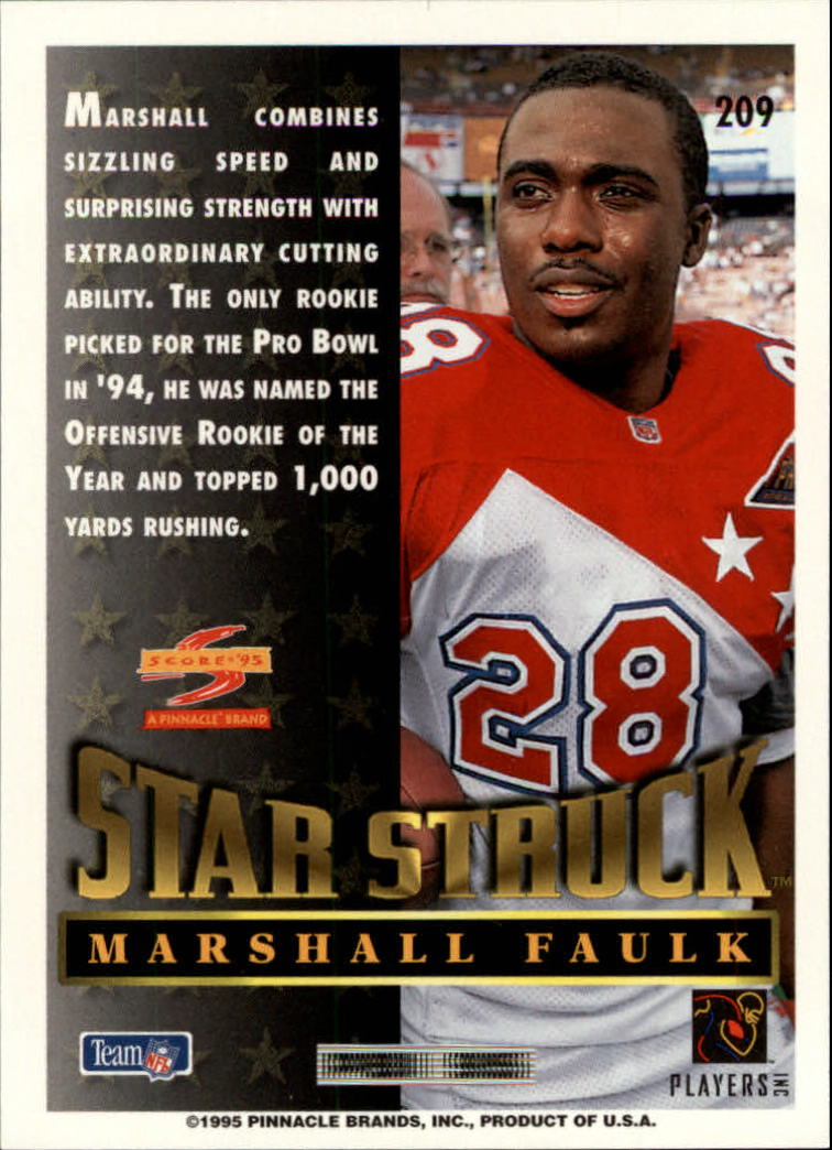 1995 Score #209 Marshall Faulk SS back image