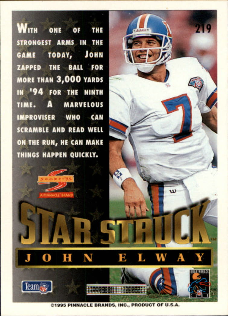 1995 Score #219 John Elway SS back image