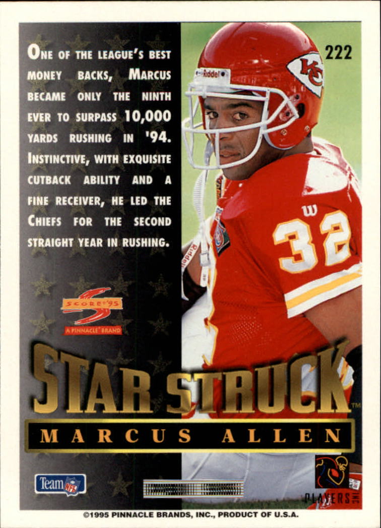 1995 Score #222 Marcus Allen SS back image