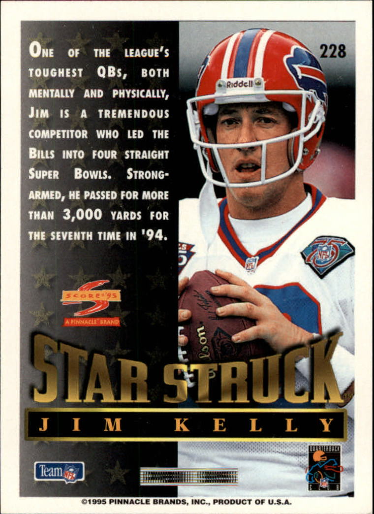 1995 Score #228 Jim Kelly SS back image