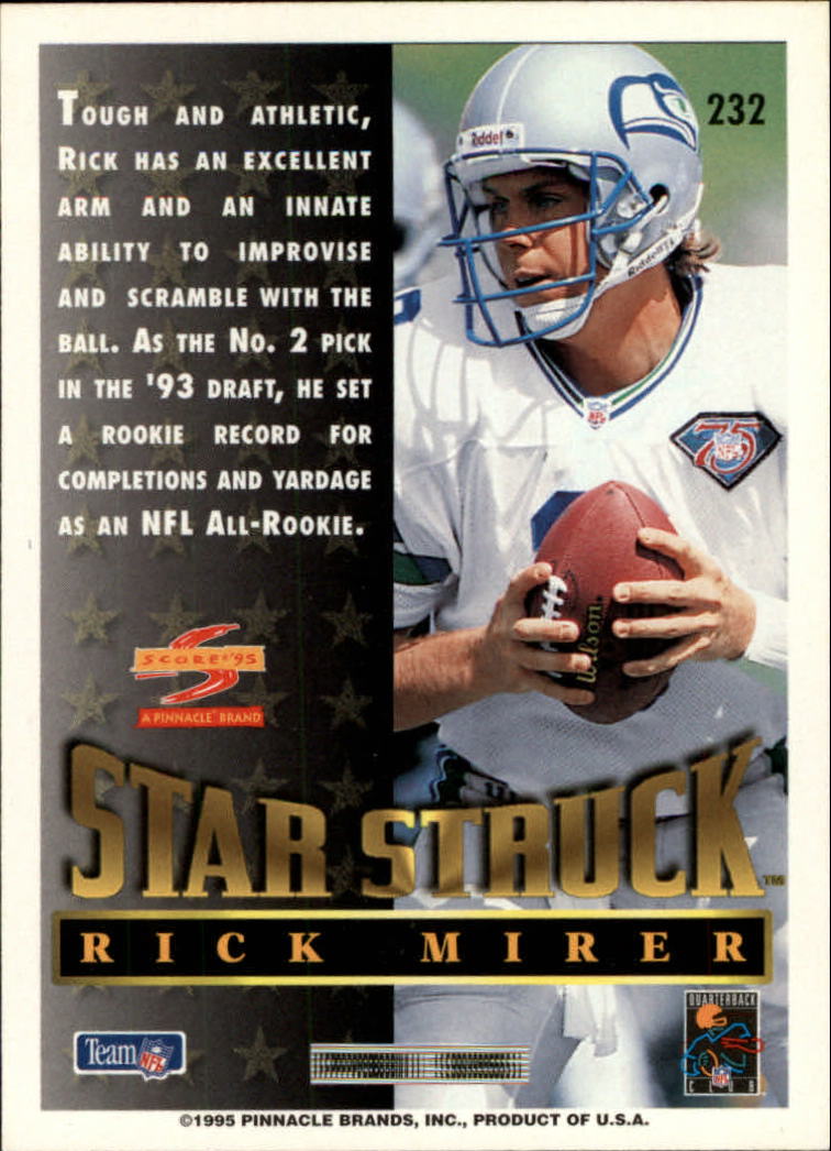 1995 Score #232 Rick Mirer SS back image