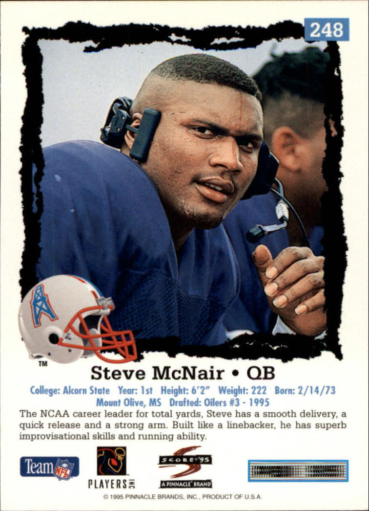 1995 Score #248 Steve McNair RC back image
