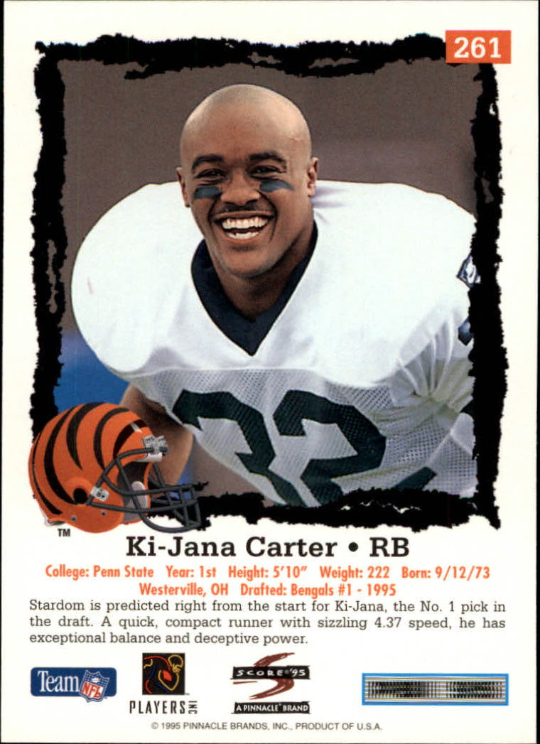 1995 Score #261 Ki-Jana Carter RC back image
