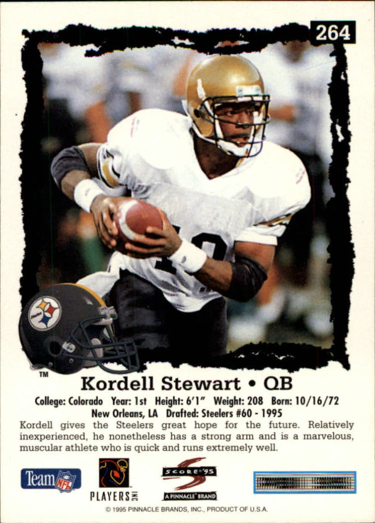 1995 Score #264 Kordell Stewart RC back image