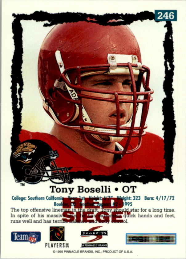 1995 Score Red Siege #246 Tony Boselli back image