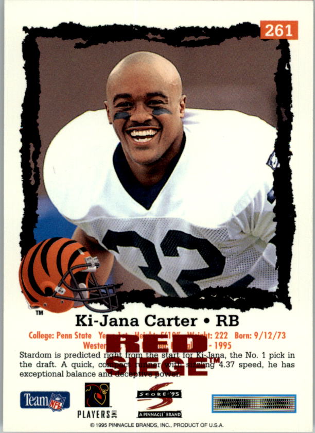 1995 Score Red Siege #261 Ki-Jana Carter back image