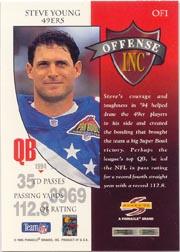 1995 Score Offense Inc. #OF1 Steve Young back image