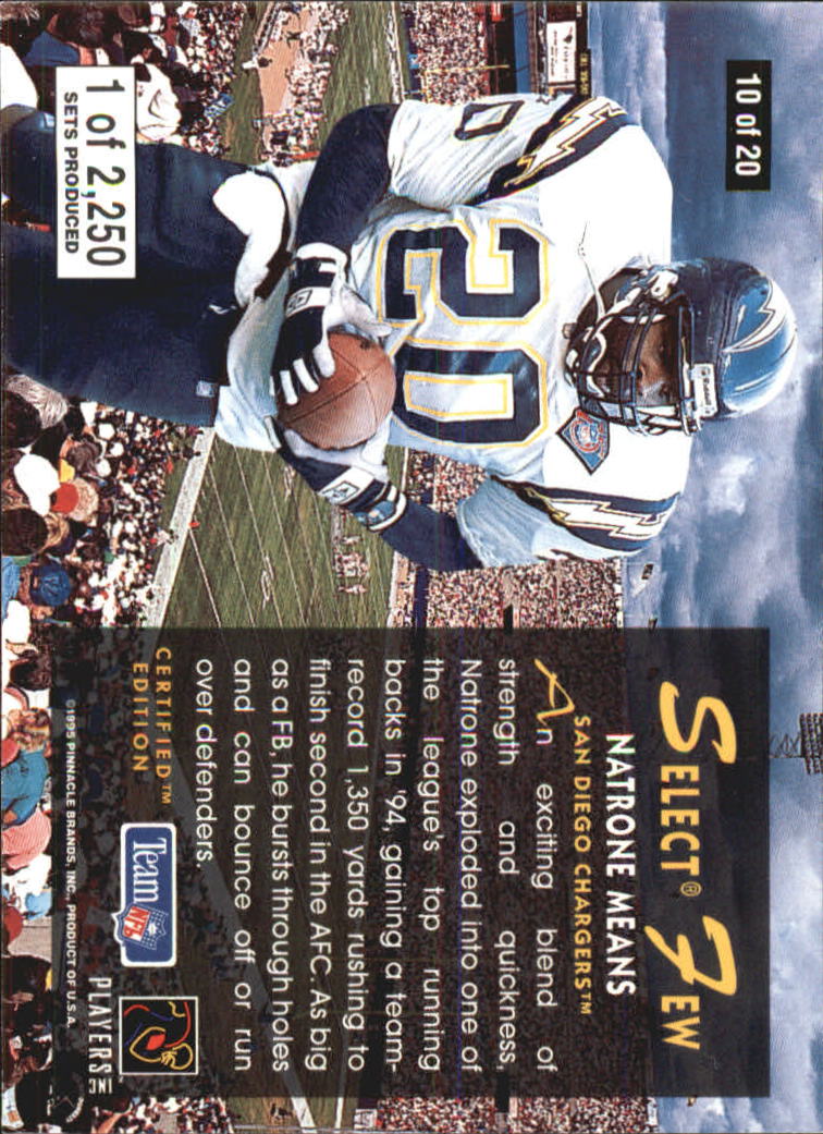 1995 Select Certified Select Few #10 Natrone Means back image