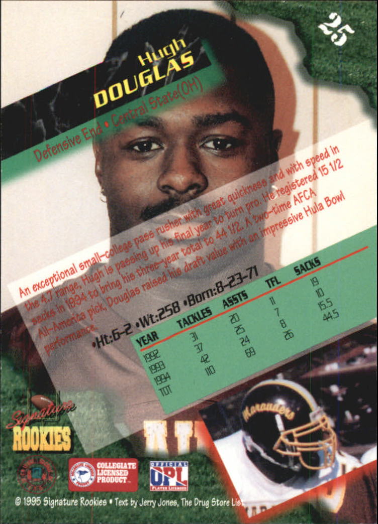 1995 Signature Rookies Autographs #25 Hugh Douglas back image