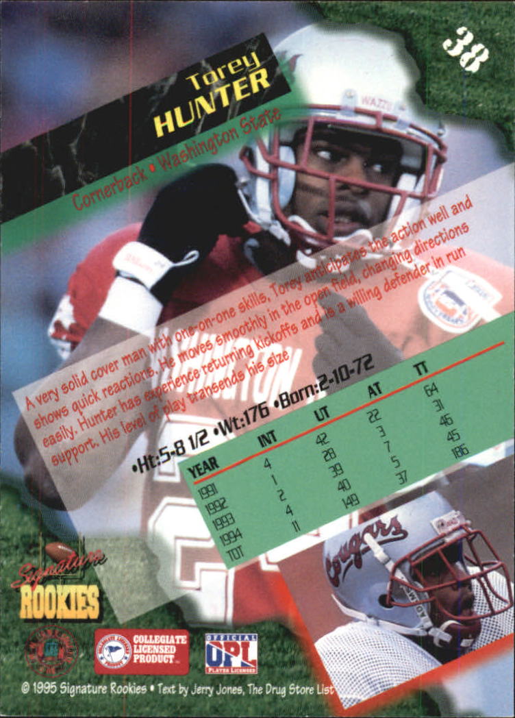 1995 Signature Rookies Autographs #38 Torey Hunter back image