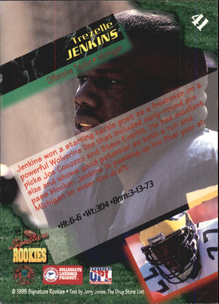 1995 Signature Rookies Autographs #41 Trezelle Jenkins back image