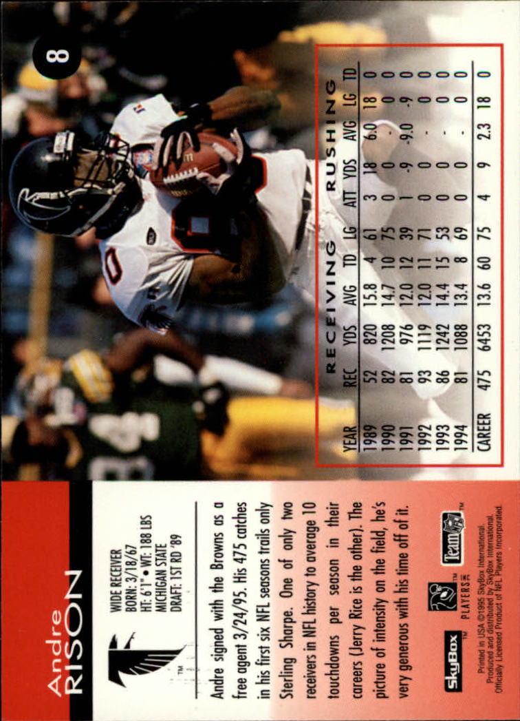 1995 SkyBox Impact #8 Andre Rison back image
