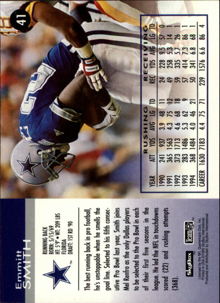 1995 SkyBox Impact #41 Emmitt Smith back image