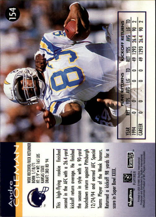 A0728- 1995 Skybox Impact FB Cards 1-200 +Inserts -You Pick- 15+ FREE US SHIP - Picture 305 of 421