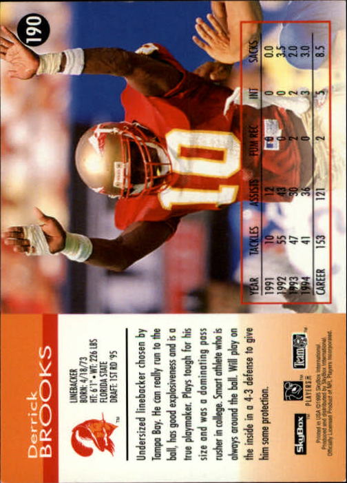 1995 Bowman - First Round Picks #28 Derrick Brooks Front