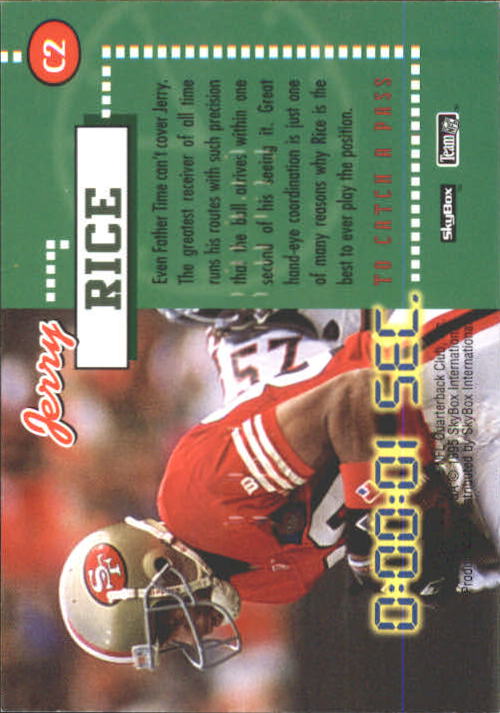 1995 SkyBox Impact Countdown #C2 Jerry Rice back image