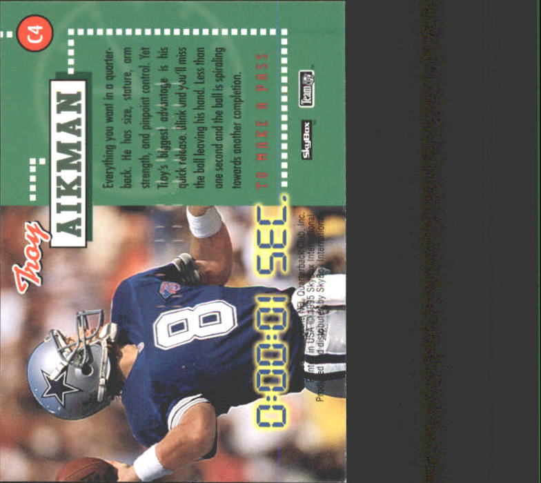 1995 SkyBox Impact Countdown #C4 Troy Aikman back image