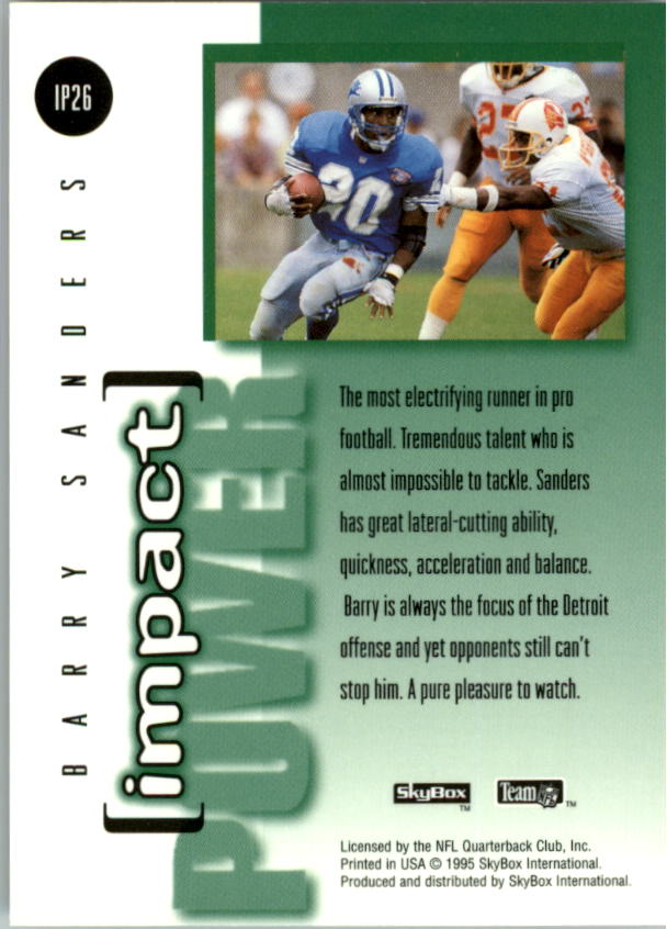 1995 Skybox Impact Football "Insert" Cards