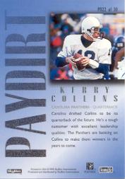 1995 SkyBox Premium Paydirt Gold #PD22 Kerry Collins back image