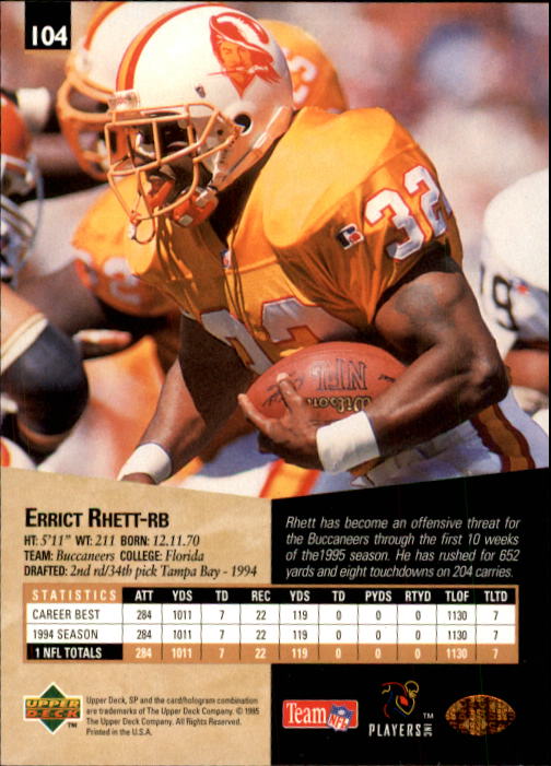 1995 SP #104 Errict Rhett - NM-MT - Card Shack