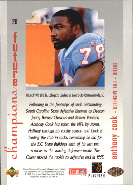 1995 SP Championship #20 Anthony Cook RC back image