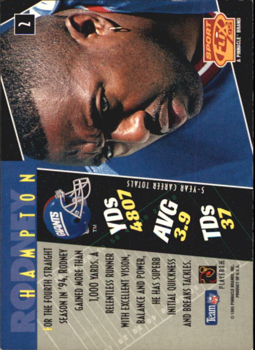1995 Sportflix #2 Rodney Hampton back image