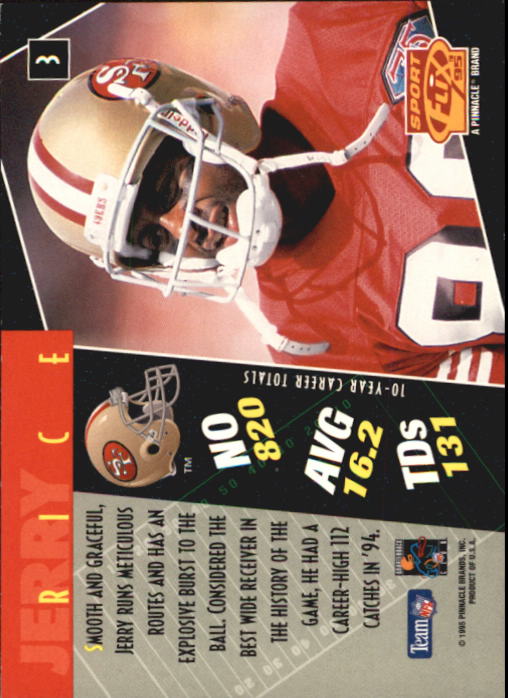 1995 Sportflix #3 Jerry Rice back image
