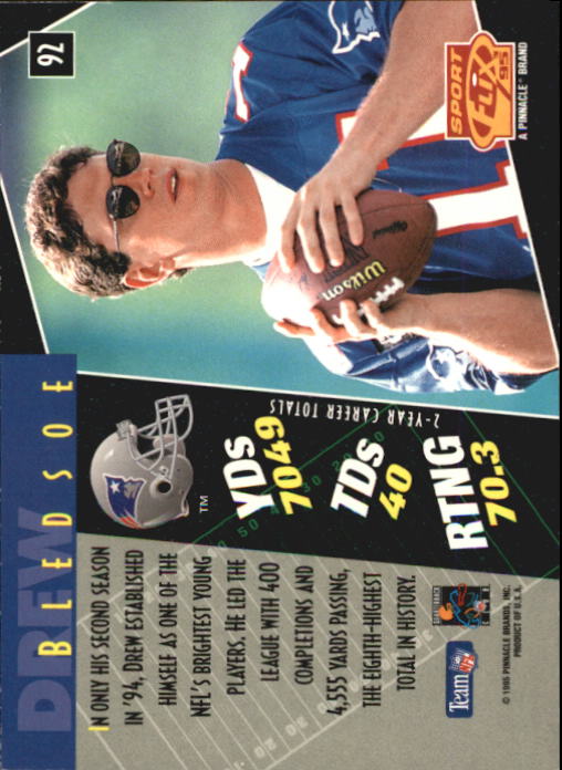 1995 Sportflix #92 Drew Bledsoe back image