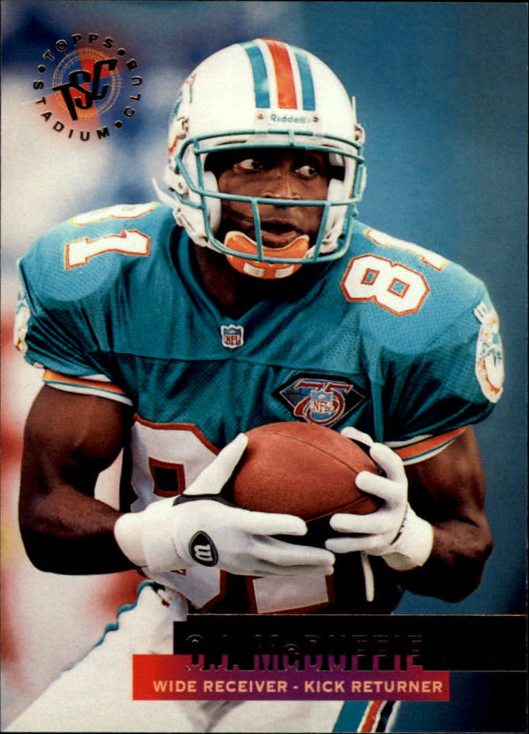 OJ McDuffie autographed football card (Miami Dolphins) 1993 Topps Stadium  Club Draft Rookie #56