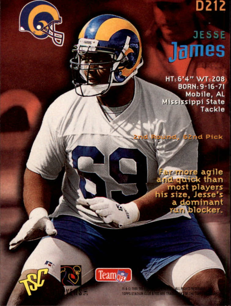 1995 Stadium Club #212 Jesse James SP RC back image