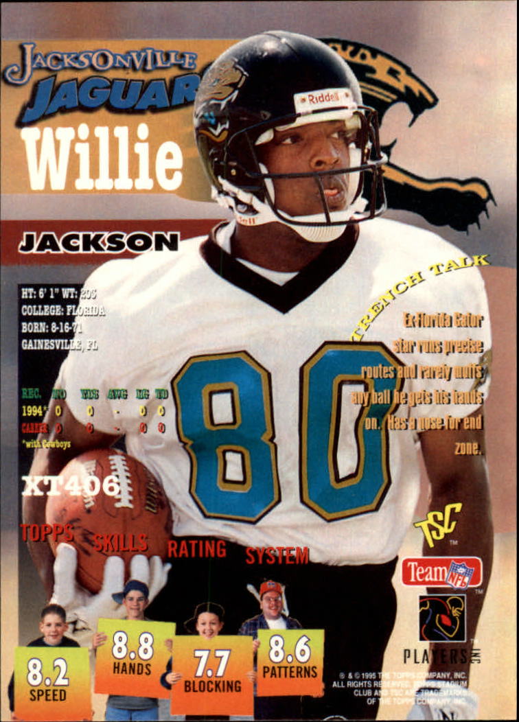 1995 Stadium Club #406 Willie Jackson ET SP back image