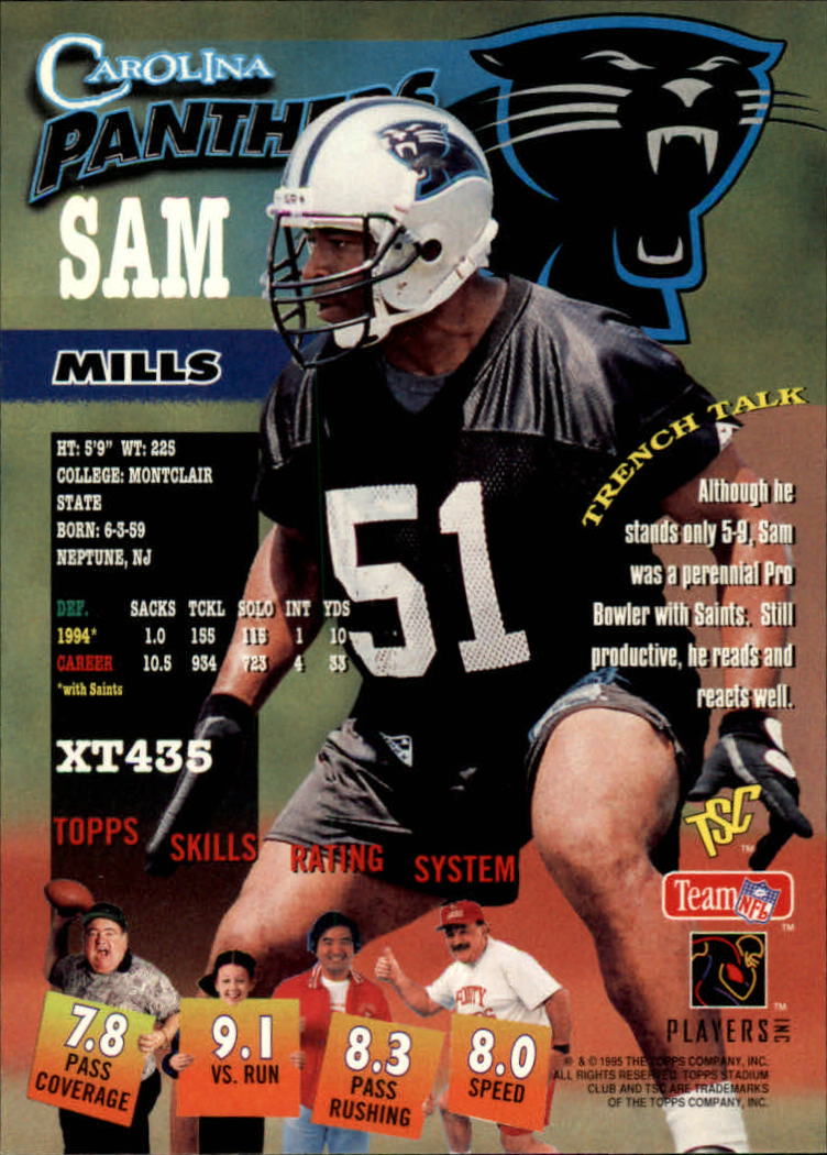 1995 Stadium Club #435 Sam Mills ET SP back image