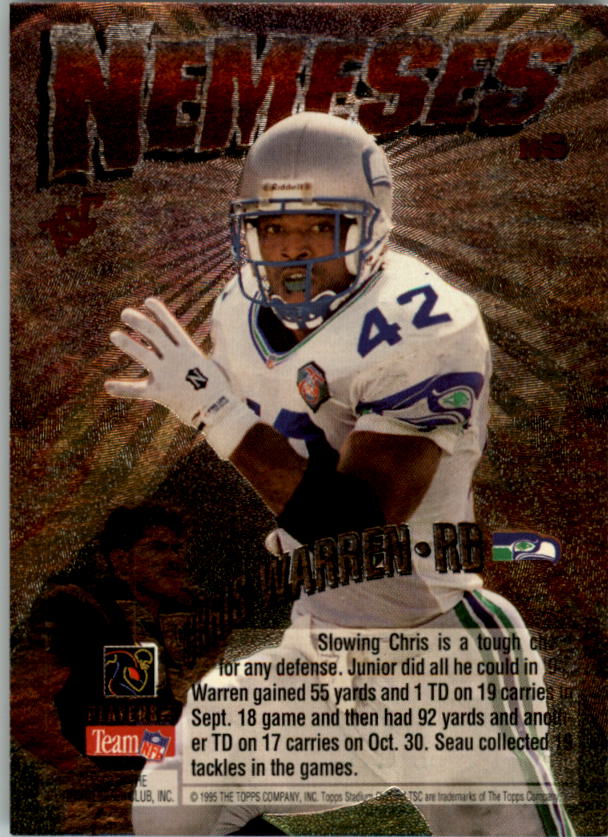 1995 Stadium Club Football "Nemeses" Insert Cards - Bild 4 von 9