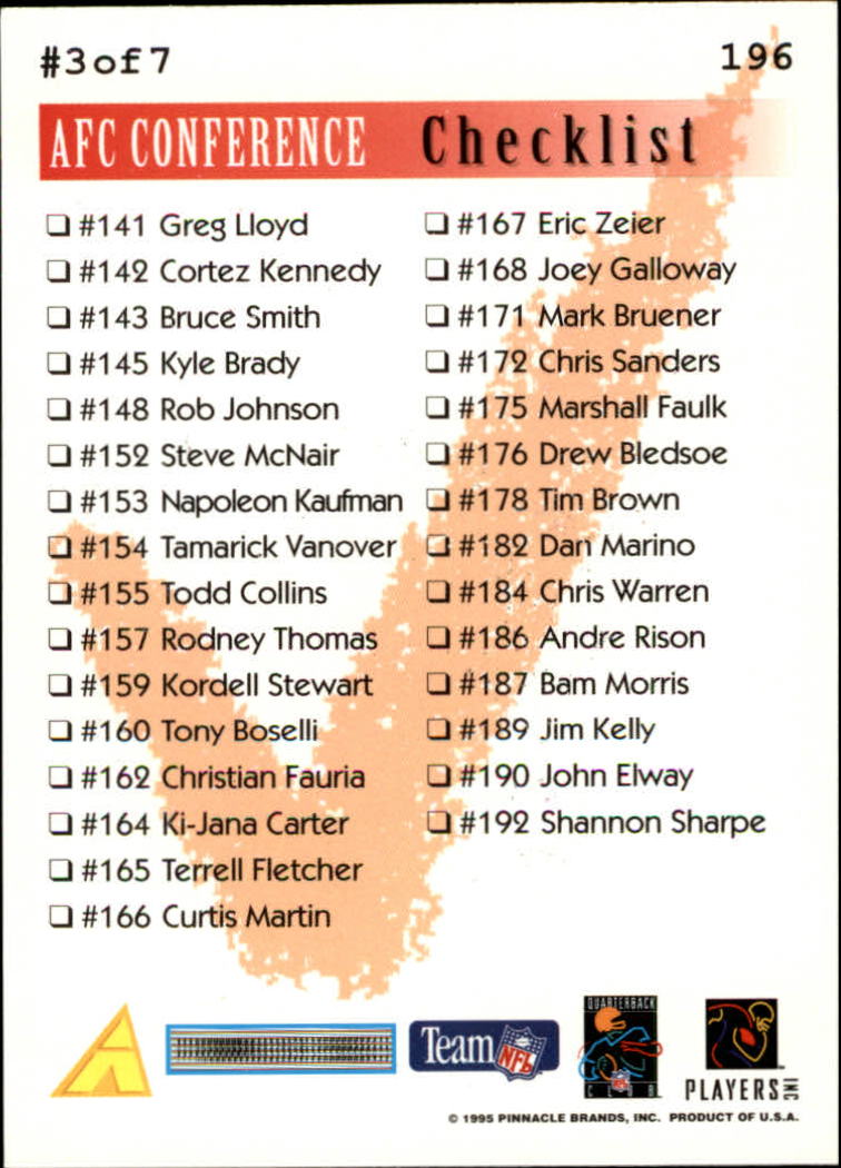 1995 Summit #196 Dan Marino CL back image