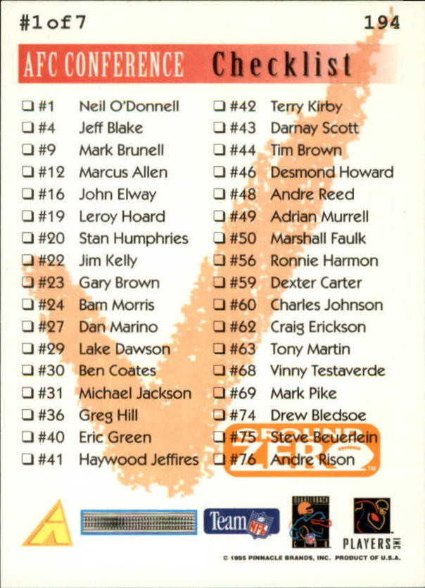 A5473- 1995 Summit Ground Zero FB Card #s 1-200 -You Pick- 15+ FREE US SHIP - Picture 360 of 372