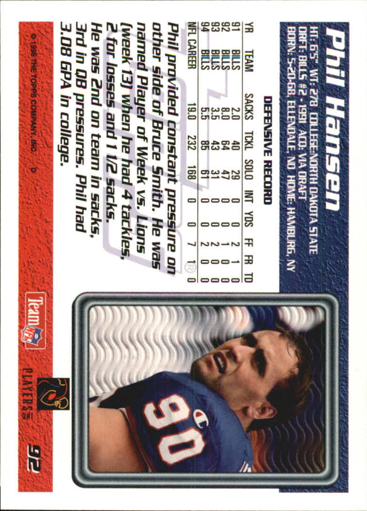 B5903- 1995 Topps Fabrik Panthers Fb Karten 1-250 -du Pick- 15 + Gratis US - Bild 175 von 483