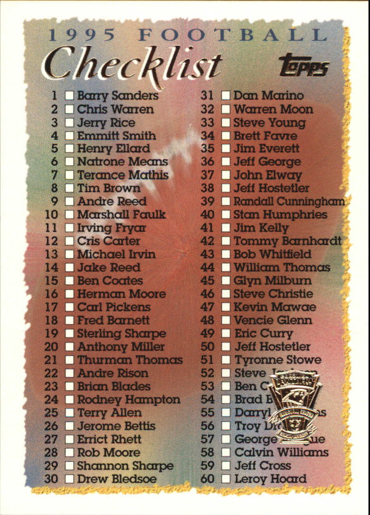 B5903- 1995 Topps Fabrik Panthers Fb Karten 1-250 -du Pick- 15 + Gratis US - Bild 476 von 483