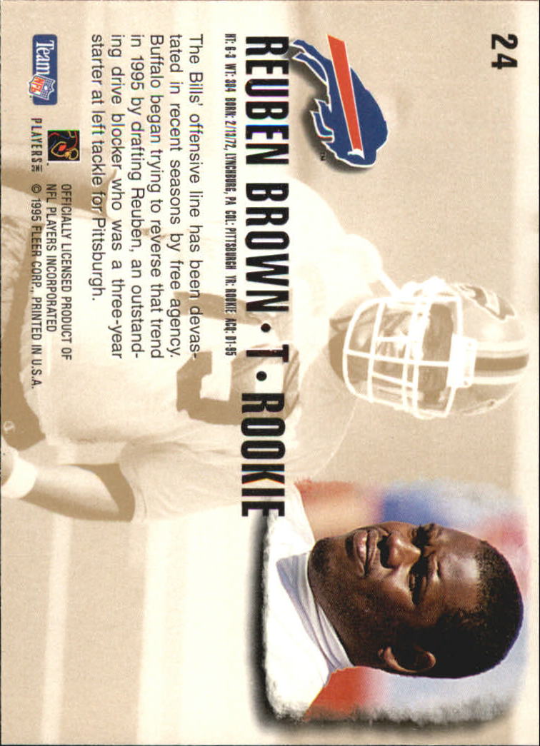 1995 Ultra #24 Ruben Brown RC back image