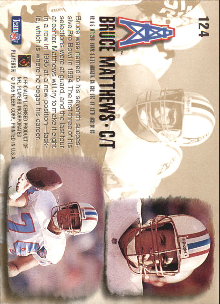 1995 Ultra #124 Bruce Matthews back image