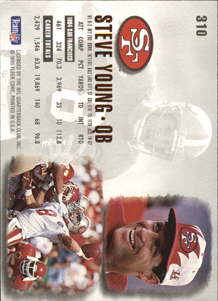 1995 Ultra #310 Steve Young back image
