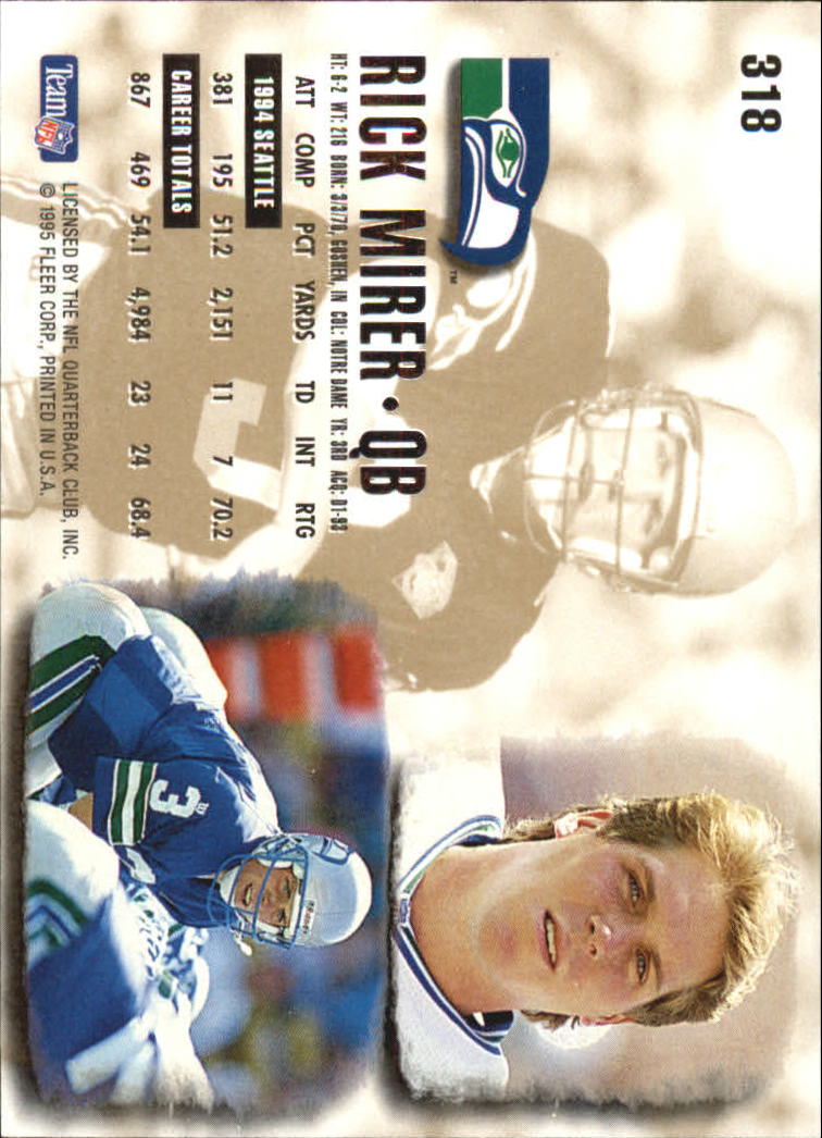 A0787- 1995 Ultra Football Cards 251-500 +Rookies -You Pick- 15+ FREE US SHIP - Picture 121 of 407