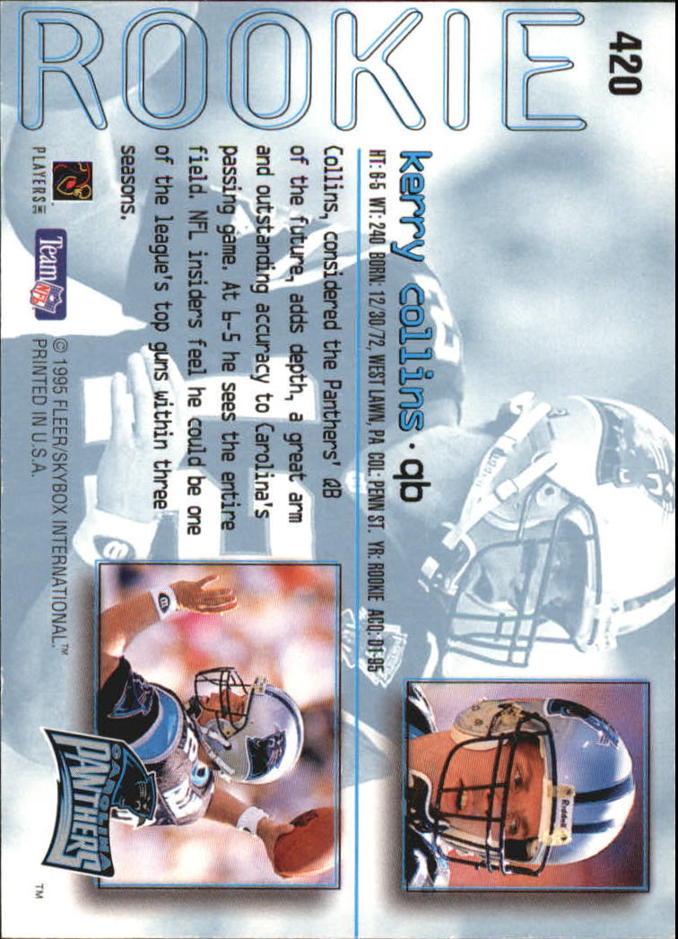 1995 Ultra #420 Kerry Collins back image