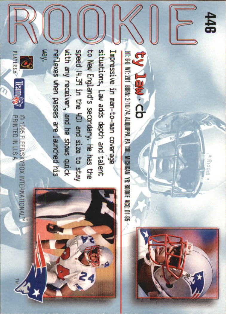 1995 Ultra #446 Ty Law back image