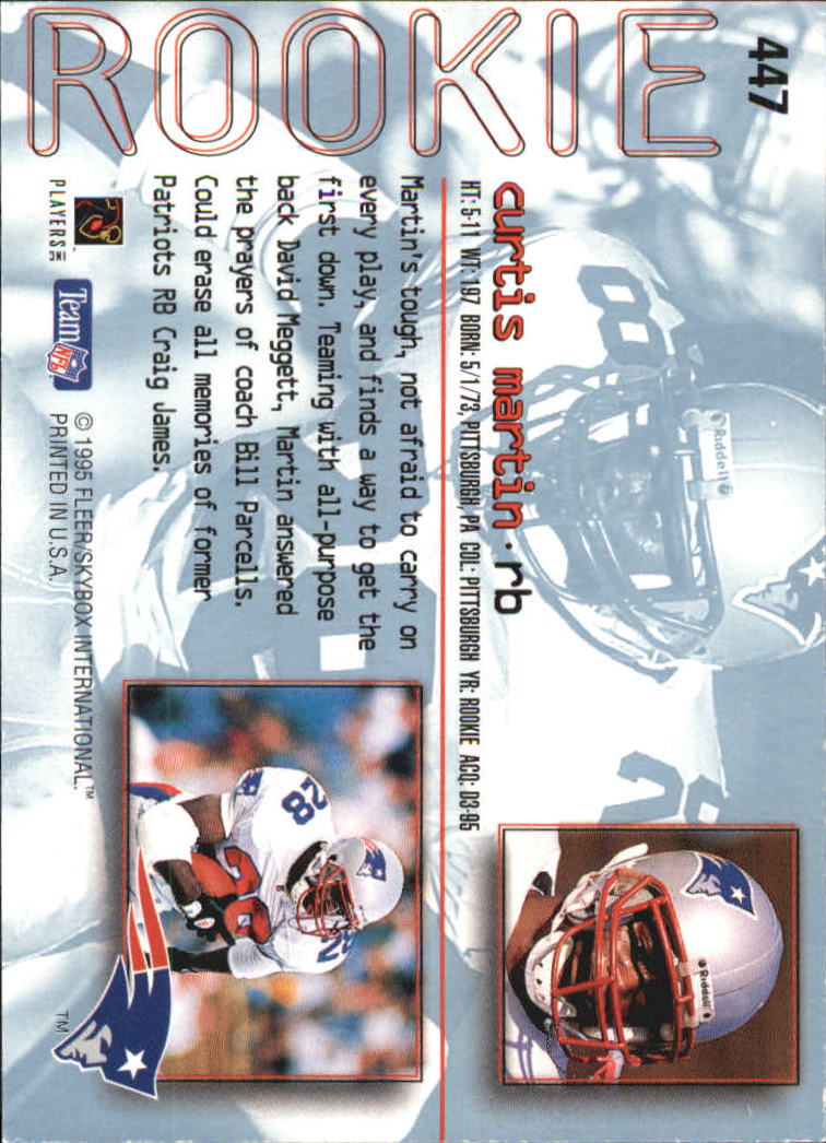 1995 Ultra #447 Curtis Martin RC back image